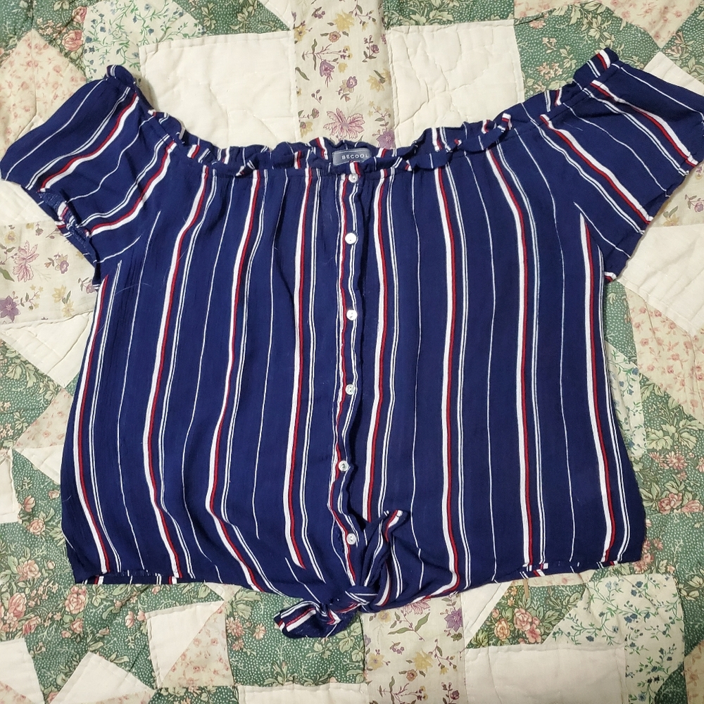 3/$25 Be Cool Off the shoulder button up top